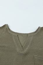 Load image into Gallery viewer, Waffle-Knit Notched High-Low Top
