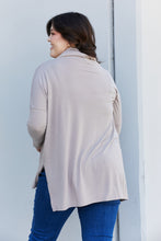 Load image into Gallery viewer, Zenana Full Size Slit High-Low Funnel Neck Top in Ash Mocha
