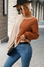 Load image into Gallery viewer, Two-Tone Round Neck Raglan Sleeve Sweatshirt
