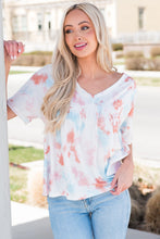 Load image into Gallery viewer, Tie-Dye V-Neck Tie Back Top
