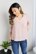 Load image into Gallery viewer, Blu Pepper Full Size Notched Decorative Button Blouse
