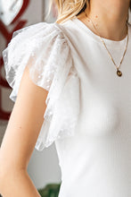 Load image into Gallery viewer, Butterfly Affect Caped Sleeve In Lace Top
