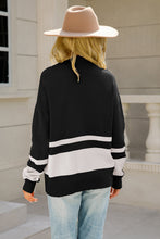 Load image into Gallery viewer, Striped Half-Zip Collared Sweater
