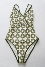 Load image into Gallery viewer, Geometric Crisscross Backless One-Piece Swimsuit
