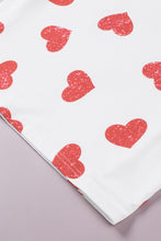 Load image into Gallery viewer, Heart Print Tee and Drawstring Shorts Loungewear Set
