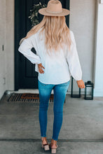 Load image into Gallery viewer, Spliced Lace High-Low Blouse
