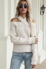 Load image into Gallery viewer, Halter Cold Shoulder Rib-Knit Sweater DIBS HALTER
