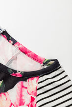 Load image into Gallery viewer, Girls Floral Striped Raglan Sleeve Dress
