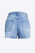 Load image into Gallery viewer, Full Size Distressed Bead Denim Shorts
