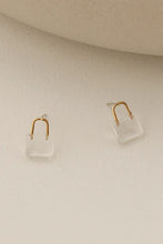 Load image into Gallery viewer, Crystal Glass Lock Earrings

