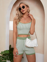 Load image into Gallery viewer, Houndstooth Cropped Knit Cami and Shorts Set
