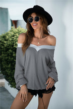Load image into Gallery viewer, Off-Shoulder Waffle-Knit Dropped Shoulder Blouse
