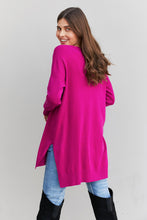 Load image into Gallery viewer, Zenana Sweater Weather Full Size Center Seam Tunic Sweater in Magenta
