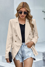 Load image into Gallery viewer, Double-Breasted Lapel Collar Blazer with Pockets
