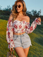 Floral Off-Shoulder Cropped Top