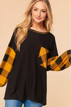 Load image into Gallery viewer, Haptics Full Size Plaid Dropped Shoulder Sweatshirt
