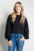 Load image into Gallery viewer, Zenana Full Size Balloon Sleeve Drawstring Detail Cropped Hoodie
