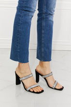Load image into Gallery viewer, MMShoes Leave A Little Sparkle Rhinestone Block Heel Sandal in Black
