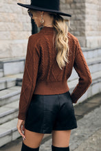 Load image into Gallery viewer, Cable-Knit Mock Neck Raglan Sleeve Sweater
