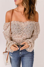 Load image into Gallery viewer, Ditsy Floral Off-Shoulder Frill Trim Cropped Top
