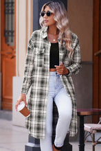 Load image into Gallery viewer, Plaid Button-Up Longline Shacket with Breast Pockets
