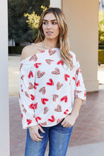 Load image into Gallery viewer, Heimish Full Size Leopard Heart Boat Neck Top
