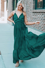 Load image into Gallery viewer, Frill Trim Tiered Halter Neck Maxi Dress
