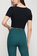 Load image into Gallery viewer, Round Neck Short Sleeve Cropped Sports Top

