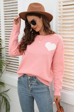 Load image into Gallery viewer, Heart Graphic Dropped Shoulder Sweater
