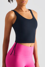 Load image into Gallery viewer, Side Drawstring Scoop Neck Sports Tank
