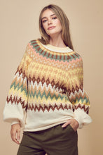 Load image into Gallery viewer, Petal Dew Multicolored Rolled Hem Balloon Sleeve Sweater
