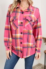 Load image into Gallery viewer, Zenana Pumpkin Spice Full Size Plaid Shacket in Fuchsia
