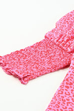 Load image into Gallery viewer, Leopard Smocked Flounce Sleeve Blouse
