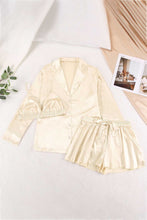 Load image into Gallery viewer, Button-Up Shirt, Bralette, and Tied Shorts Loungewear Set
