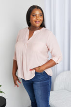 Load image into Gallery viewer, Blu Pepper Full Size Notched Decorative Button Blouse
