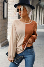 Load image into Gallery viewer, Two-Tone Round Neck Raglan Sleeve Sweatshirt
