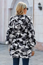 Load image into Gallery viewer, Fleece Hooded Open Front Jacket with Pockets
