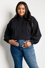 Load image into Gallery viewer, Zenana Full Size Balloon Sleeve Drawstring Detail Cropped Hoodie

