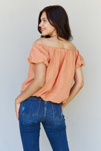Load image into Gallery viewer, HEYSON Light The Way Off The Shoulder Puff Sleeve Blouse in Peach
