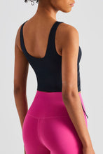Load image into Gallery viewer, Side Drawstring Scoop Neck Sports Tank
