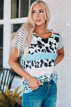 Load image into Gallery viewer, Mixed Print Round Neck Tee
