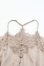Load image into Gallery viewer, Lace Trim Buttoned Spaghetti Strap Bodysuit
