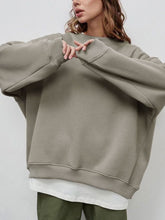Load image into Gallery viewer, Oversize Round Neck Dropped Shoulder Sweatshirt
