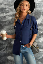 Load image into Gallery viewer, Button-Up Roll-Tab Sleeve Shirt
