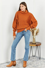 Load image into Gallery viewer, Zenana Exposed Seam Turtleneck Rib-Knit Sweater
