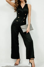Load image into Gallery viewer, V-Neck Sleeveless Decorative Buttons Jumpsuit
