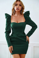 Puff Sleeve Square Neck Mini Dress