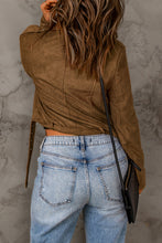 Load image into Gallery viewer, Vegan Suede Zip Detail Jacket
