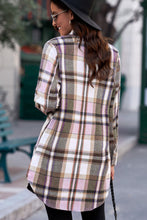 Load image into Gallery viewer, Plaid Button-Up Longline Shirt Jacket
