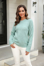 Load image into Gallery viewer, Round Neck Ribbed Long Sleeve Sweater

